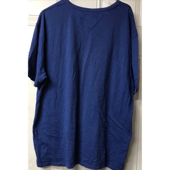 Tommy Hilfiger Denim Shirt XL Blue Gold Graphic Printed Logo Cotton Mens - Picture 5 of 5